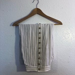 Madewell white pinstripe midi skirt